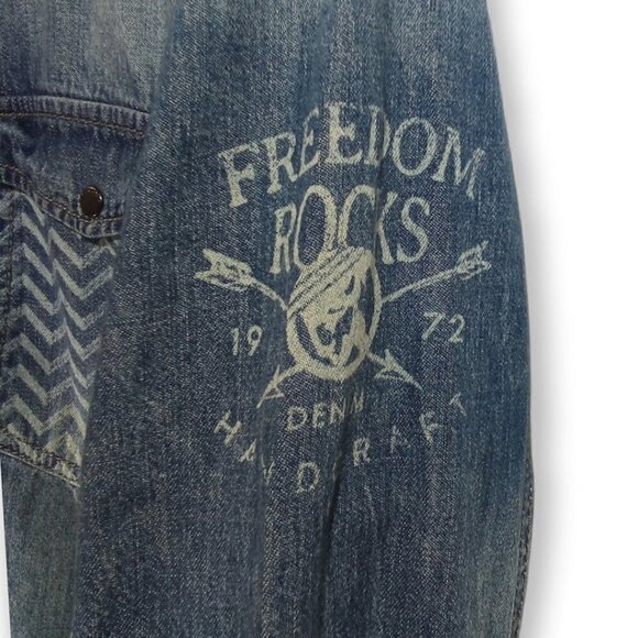 Buffalo David Bitton Freedom Distressed Denim Shirt Size S - Picture 2 of 4